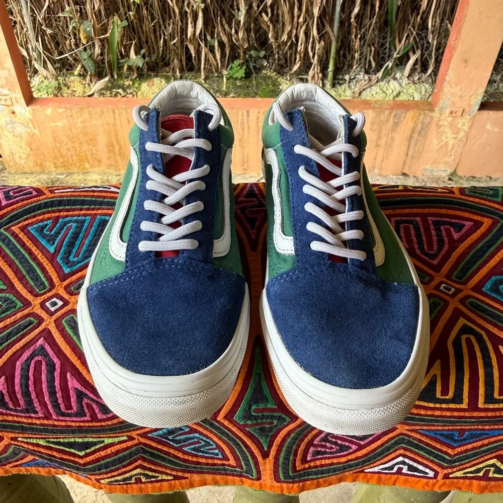 Vans Old Skool Yacht Club Suede Canvas Sneakers Mens 4.5 Womens 6 Multi Color